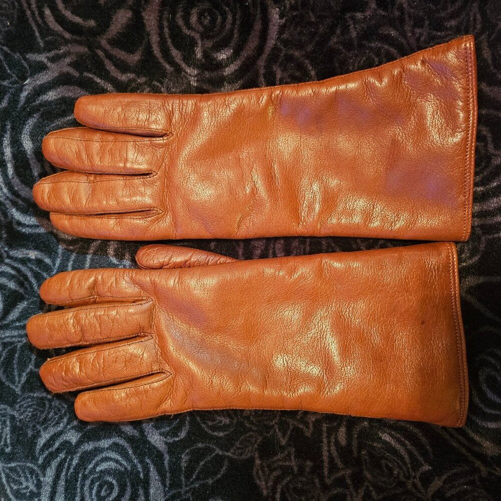 Coach Tan Leather Gloves Size XS